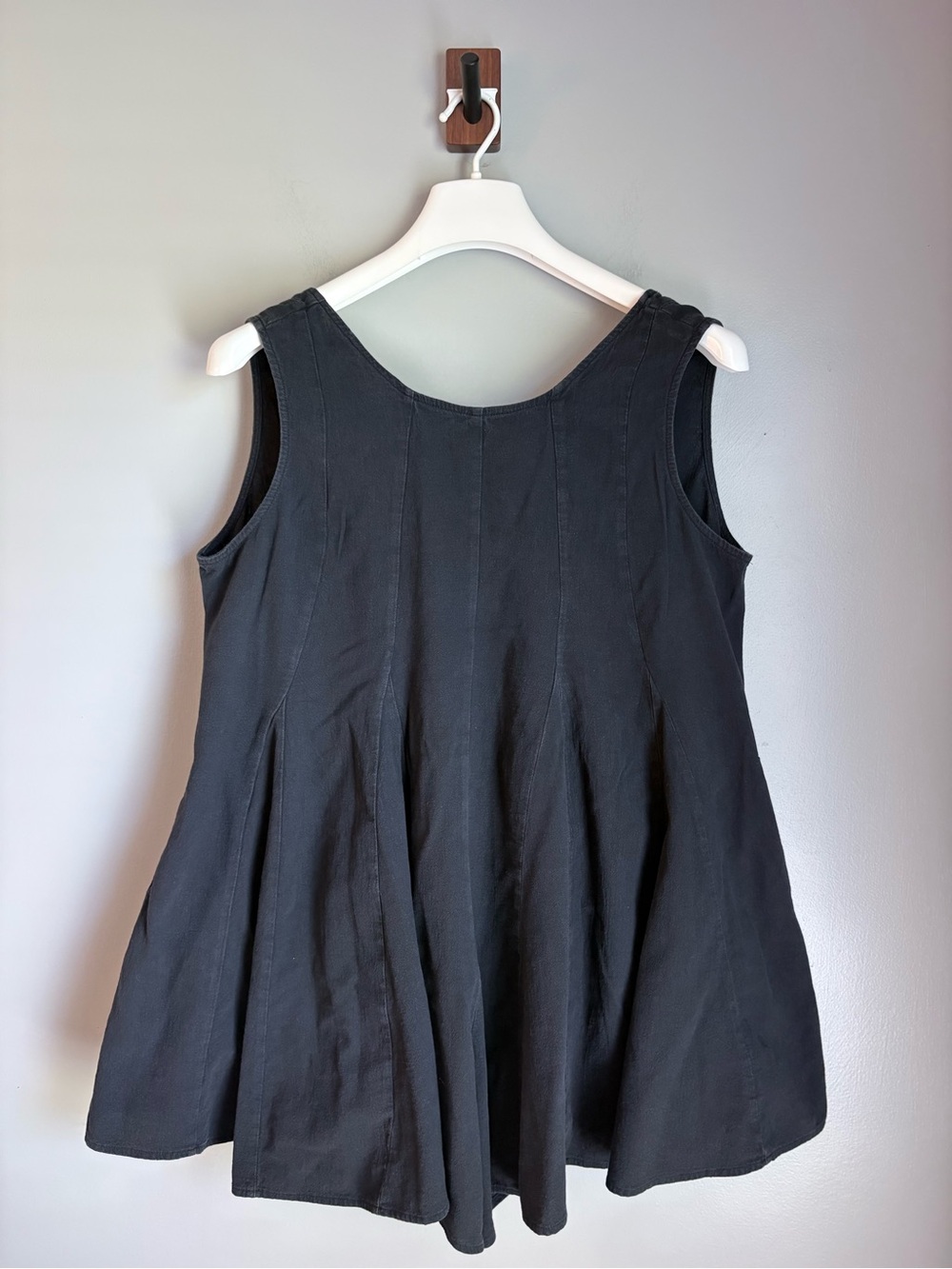 Ces Femme Black Cotton Mini Romper Dress Pockets Boho M
